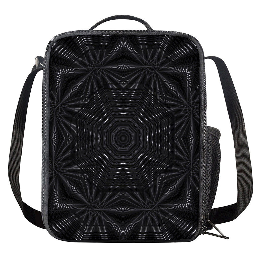 Black Kaleidoscope Print Crossbody Lunch Bag