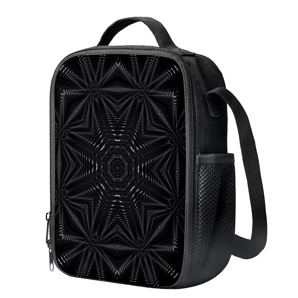 Black Kaleidoscope Print Crossbody Lunch Bag