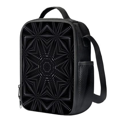Black Kaleidoscope Print Crossbody Lunch Bag