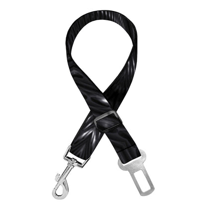 Black Kaleidoscope Print Dog Seat Belt