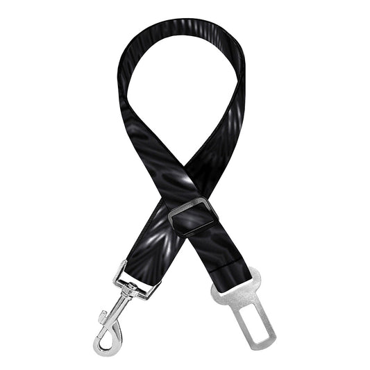 Black Kaleidoscope Print Dog Seat Belt