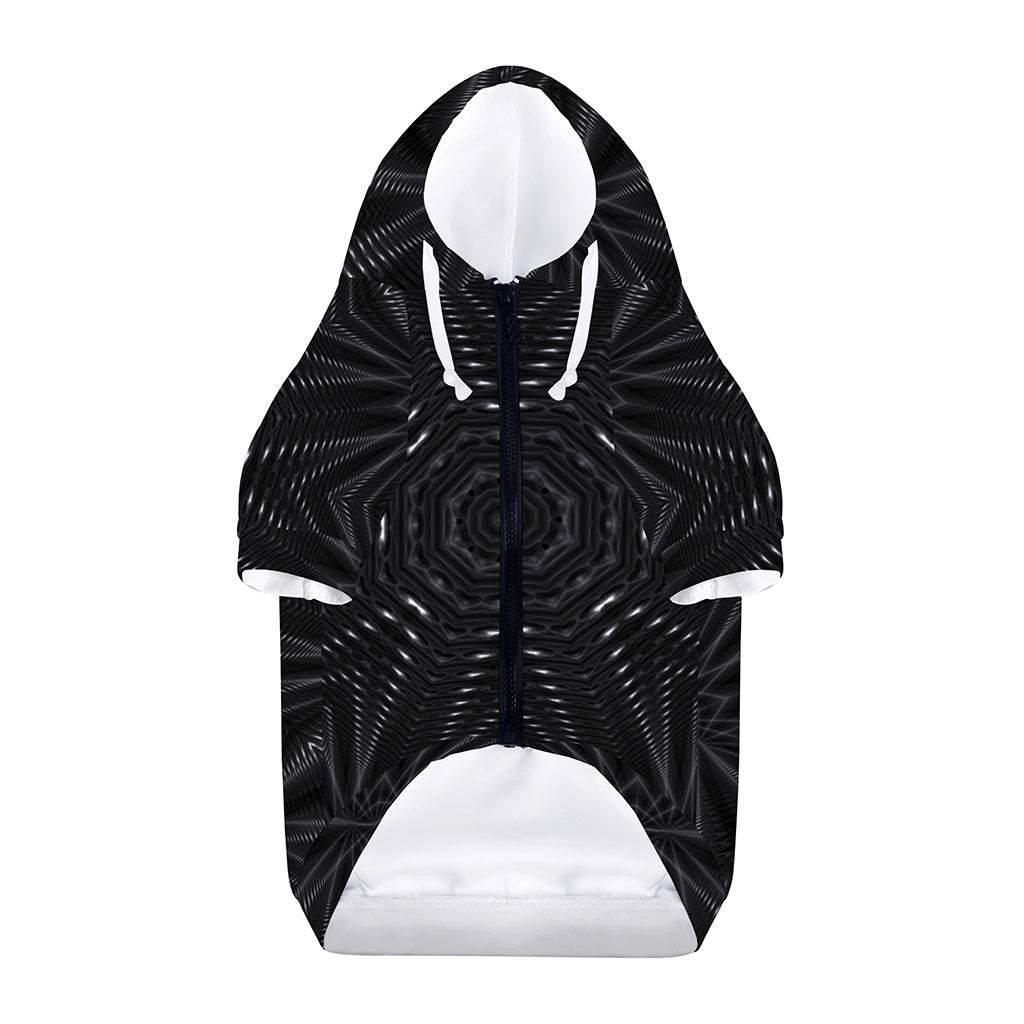 Black Kaleidoscope Print Dog Zip Up Hoodie