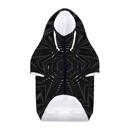 Black Kaleidoscope Print Dog Zip Up Hoodie