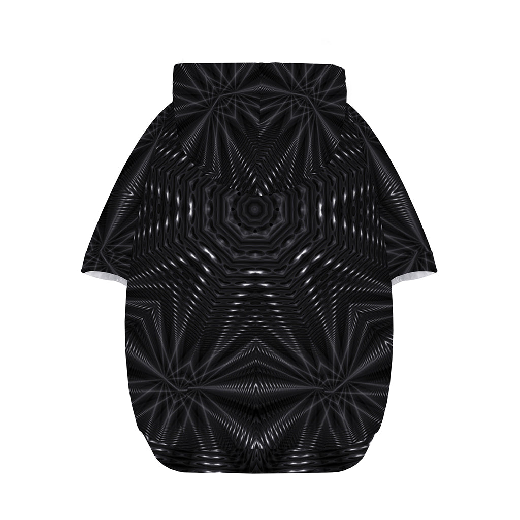 Black Kaleidoscope Print Dog Zip Up Hoodie