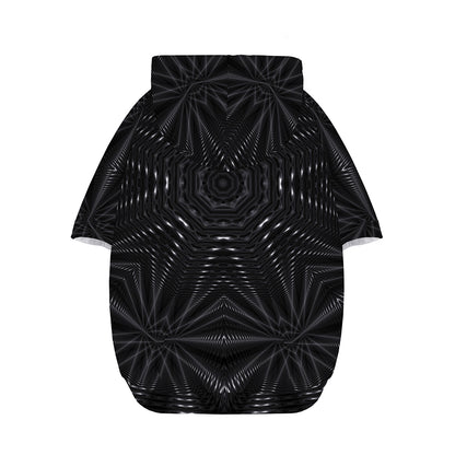 Black Kaleidoscope Print Dog Zip Up Hoodie