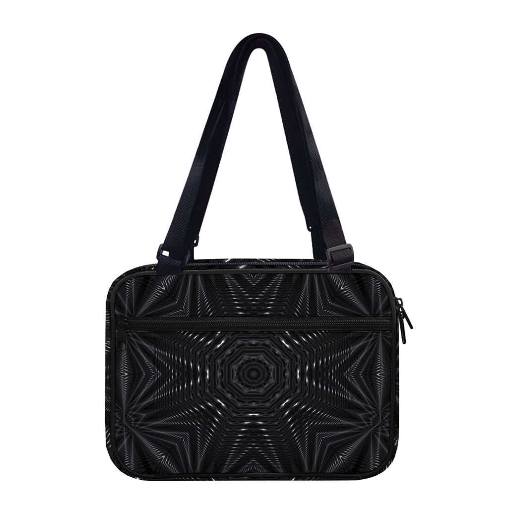 Black Kaleidoscope Print Double Strap Bible Bag