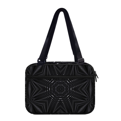 Black Kaleidoscope Print Double Strap Bible Bag