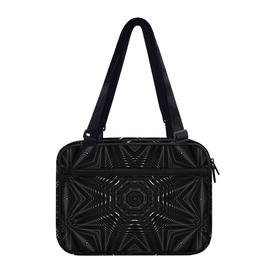 Black Kaleidoscope Print Double Strap Bible Bag