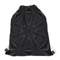 Black Kaleidoscope Print Drawstring Bag