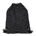 Black Kaleidoscope Print Drawstring Bag