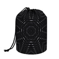 Black Kaleidoscope Print Drawstring Makeup Bag