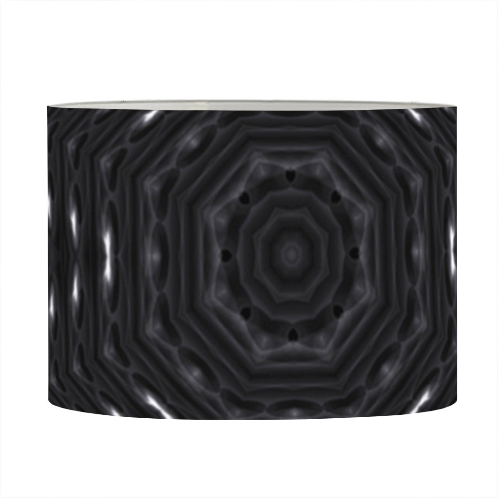 Black Kaleidoscope Print Drum Lamp Shade