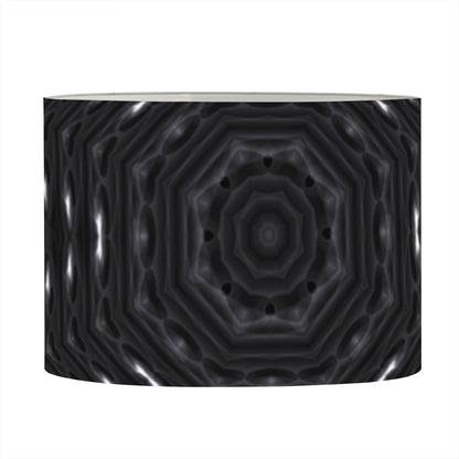 Black Kaleidoscope Print Drum Lamp Shade
