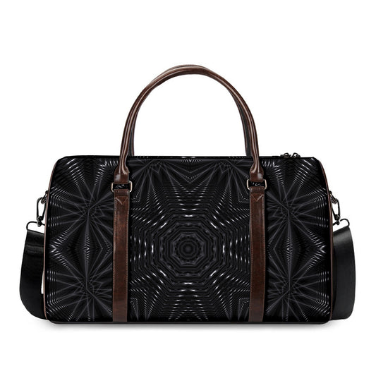 Black Kaleidoscope Print Duffle Bag