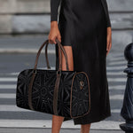 Black Kaleidoscope Print Duffle Bag