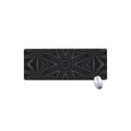 Black Kaleidoscope Print Extended Mouse Pad