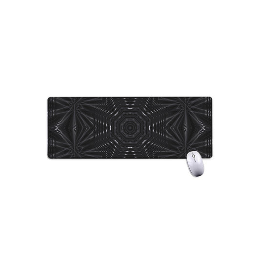 Black Kaleidoscope Print Extended Mouse Pad