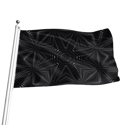 Black Kaleidoscope Print Flag