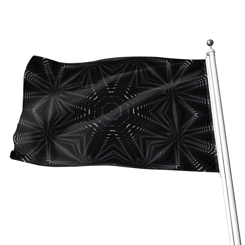Black Kaleidoscope Print Flag