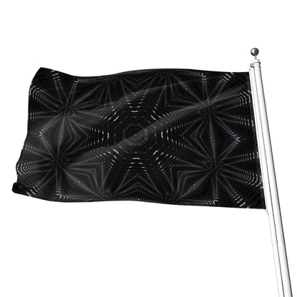Black Kaleidoscope Print Flag