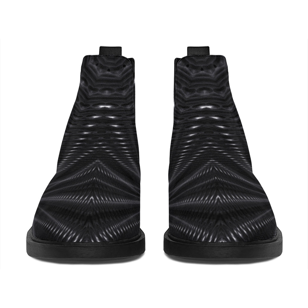 Black Kaleidoscope Print Flat Ankle Boots