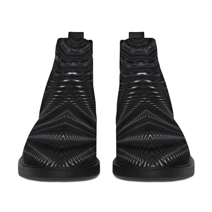 Black Kaleidoscope Print Flat Ankle Boots