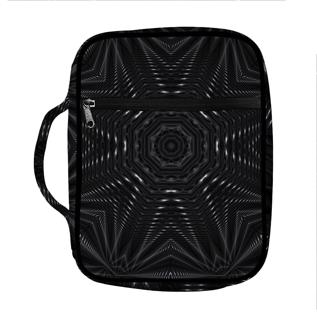Black Kaleidoscope Print Front Pocket Bible Bag