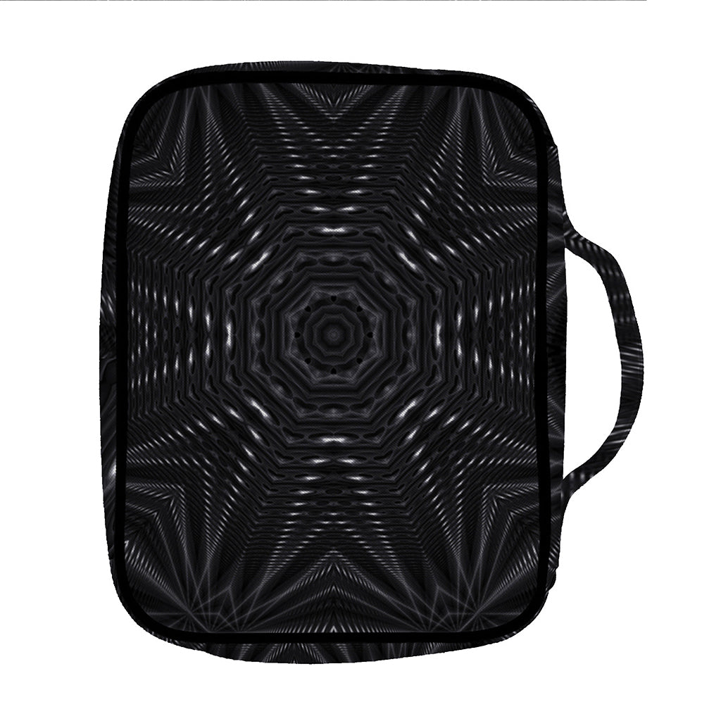 Black Kaleidoscope Print Front Pocket Bible Bag