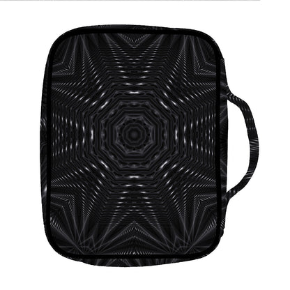 Black Kaleidoscope Print Front Pocket Bible Bag