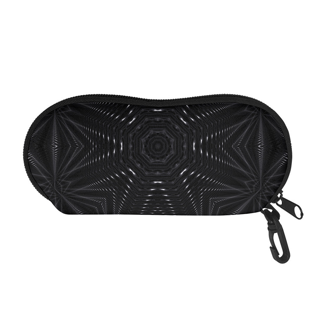 Black Kaleidoscope Print Glasses Case
