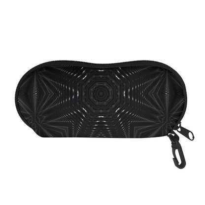 Black Kaleidoscope Print Glasses Case
