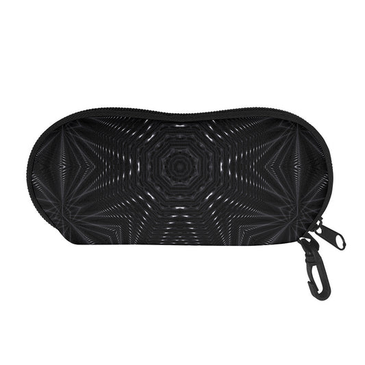 Black Kaleidoscope Print Glasses Case