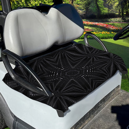 Black Kaleidoscope Print Golf Cart Seat Cover
