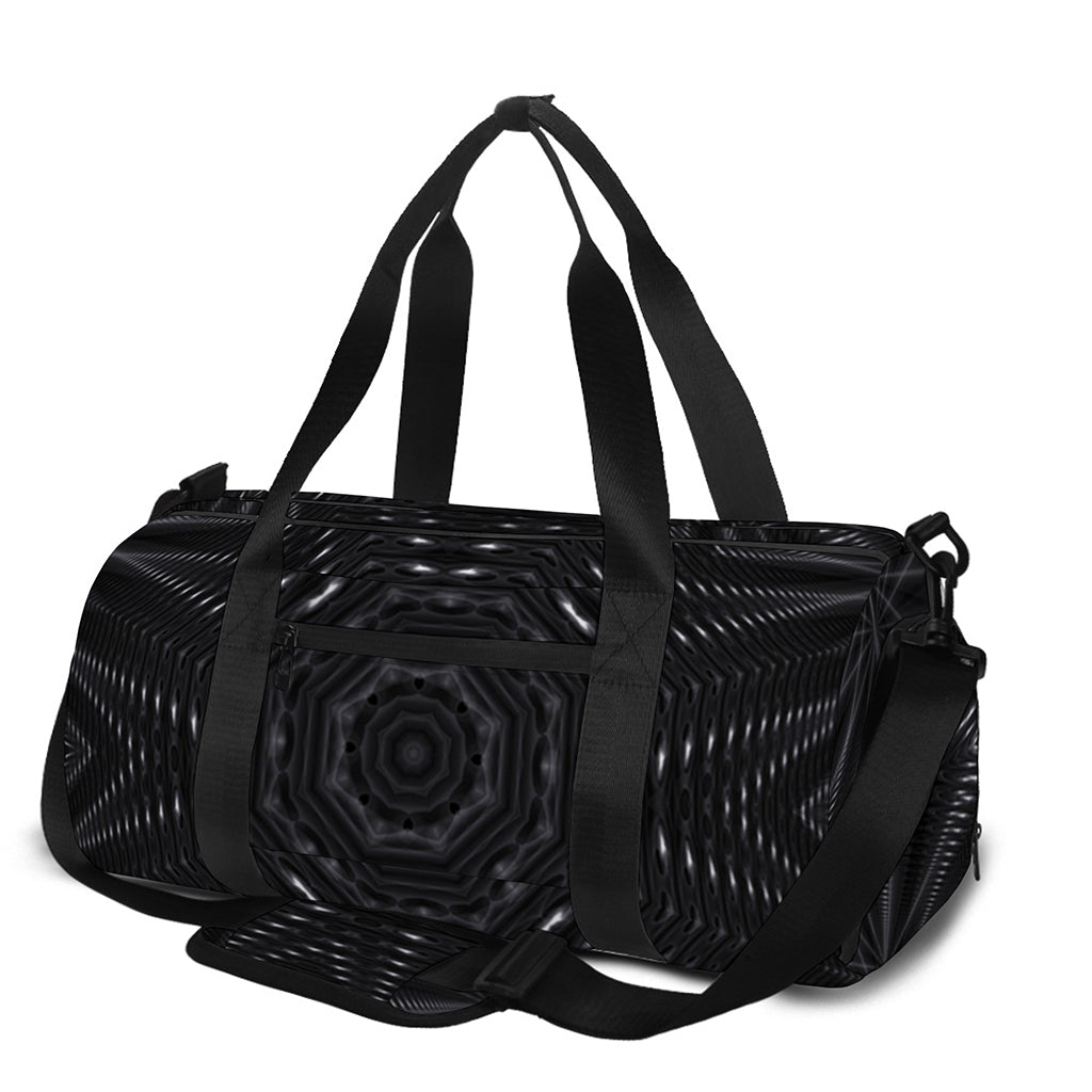 Black Kaleidoscope Print Gym Bag