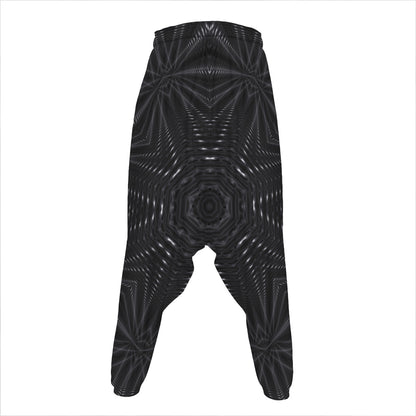 Black Kaleidoscope Print Hammer Pants
