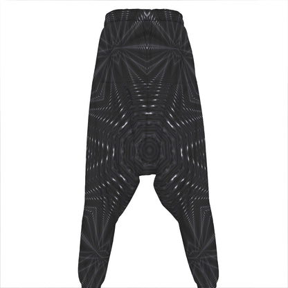 Black Kaleidoscope Print Hammer Pants