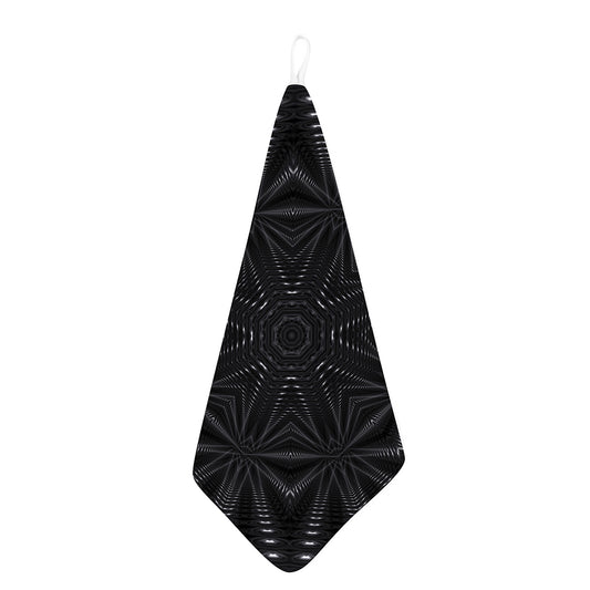 Black Kaleidoscope Print Hand Towel