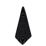 Black Kaleidoscope Print Hand Towel