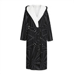 Black Kaleidoscope Print Hooded Bathrobe