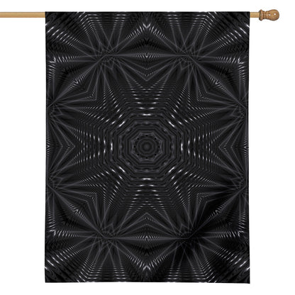 Black Kaleidoscope Print House Flag