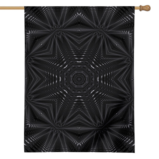 Black Kaleidoscope Print House Flag