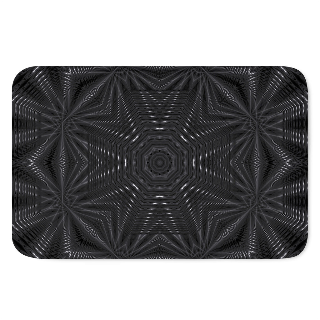 Black Kaleidoscope Print Indoor Door Mat