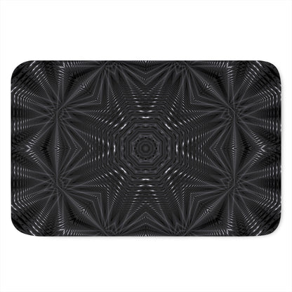 Black Kaleidoscope Print Indoor Door Mat