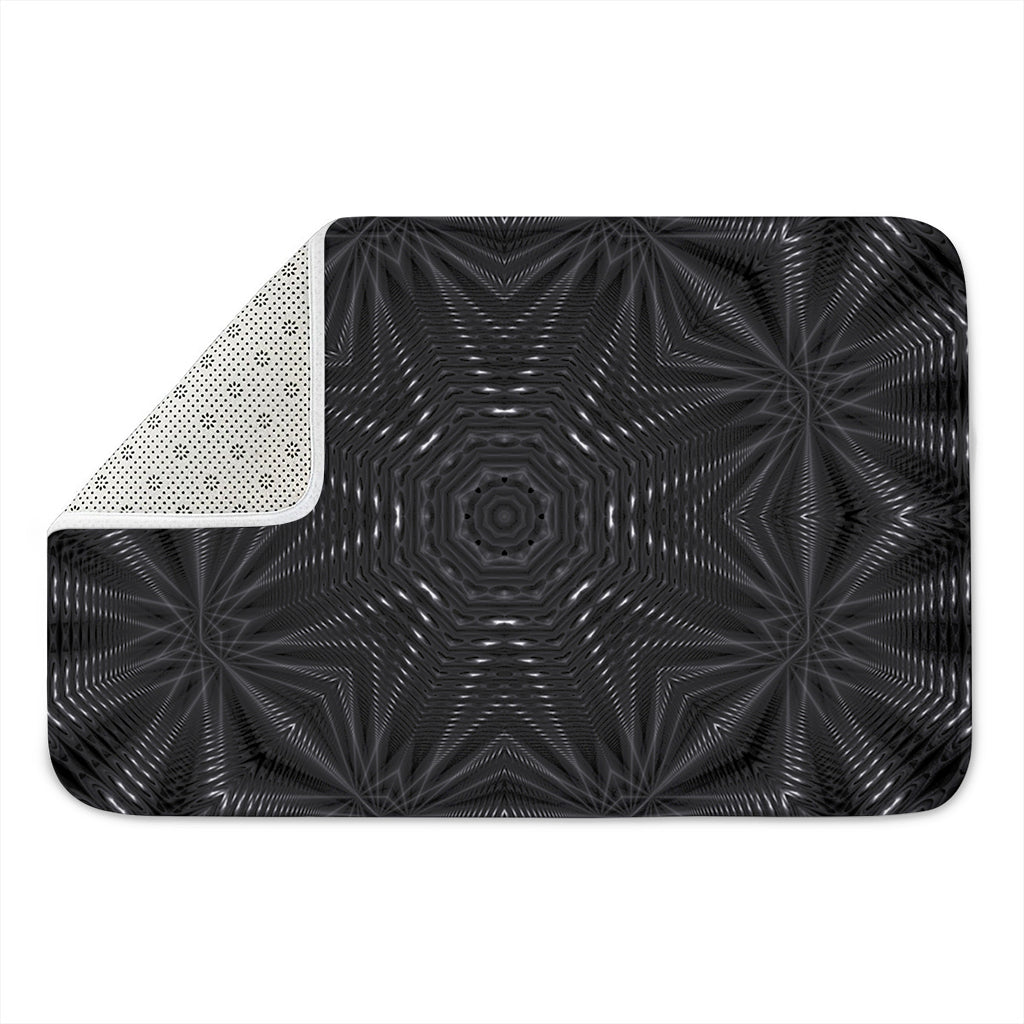 Black Kaleidoscope Print Indoor Door Mat