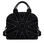 Black Kaleidoscope Print Insulated Lunch Bag