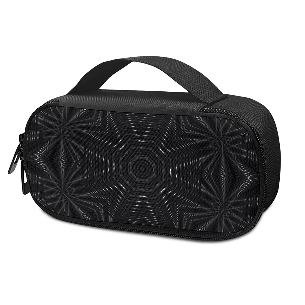 Black Kaleidoscope Print Insulin Cooler Travel Case