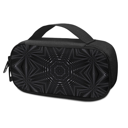 Black Kaleidoscope Print Insulin Cooler Travel Case