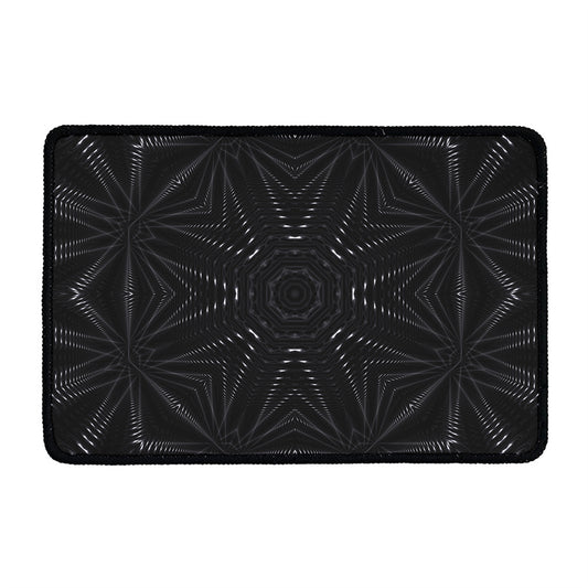 Black Kaleidoscope Print Kitchen Mat