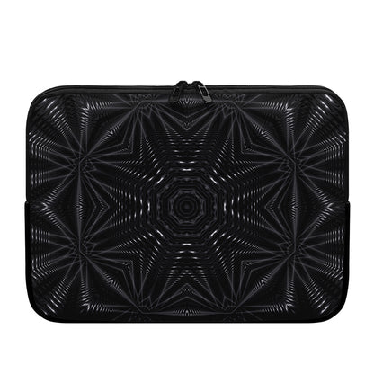 Black Kaleidoscope Print Laptop Sleeve