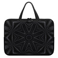 Black Kaleidoscope Print Laptop Sleeve With Handle